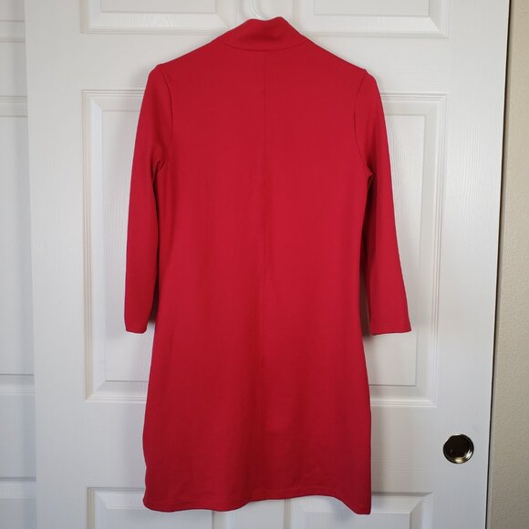 Tuckernuck Poppy Red Ponte Clifton Mini Quiet Luxury Dress 3/4 Sleeves. Size XS - Picture 7 of 7